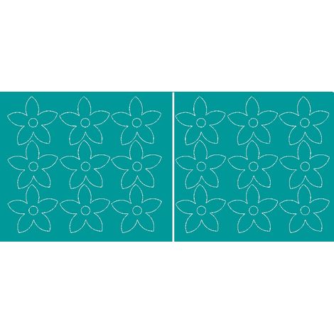 18 stickers muraux fleurs turquoise brillant