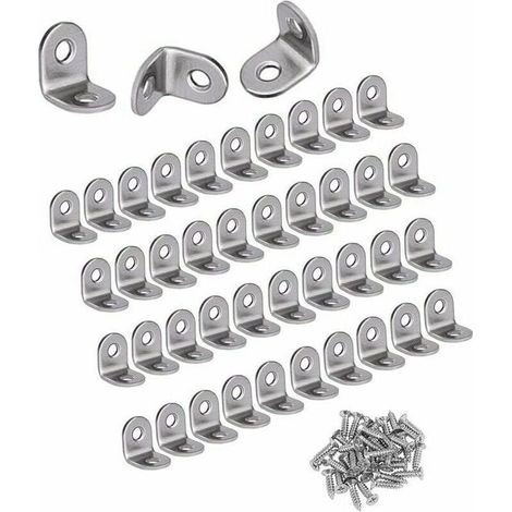 Equerres Metalliques,30PCS Equerre de Fixation Petits Equerre Angle Support Angle Droit en Acier Inoxydable Support d'Angle à 90 Degrés, 20 x 20 x 16mm,pour Bois,Meubles,Placard, (1/4)