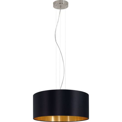 [GEBRAUCHT] EGLO Textil-Hängeleuchte Lecio Deckenlampe Pendelleuchte Flurlampe 53 cm schwarz (1/3)