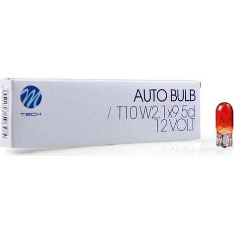 AMPOULE HALOGENE WY5W T10 12V 5W ORANGE (BOITE DE 10) MTECH (1/3)