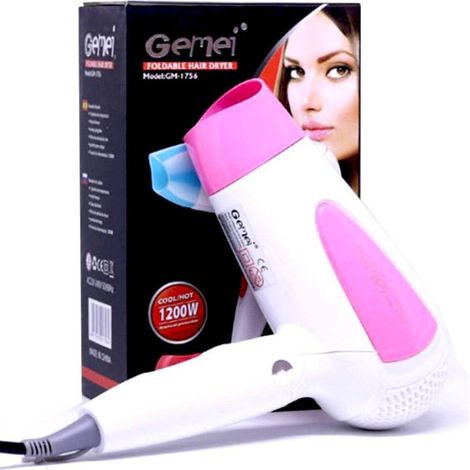 Sèche-cheveux 1200 Watts Poignée Pliante Vent Froid/chaud 2 Vitesses Gm1756 (1/5)