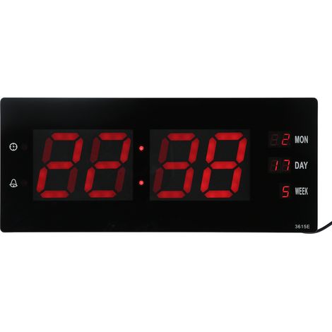 Horloge Murale LED avec Calendrier et Veilleuse Innovante, Horloge Électronique pour Bureau Maison Laboratoire, Prise UE (1/5)