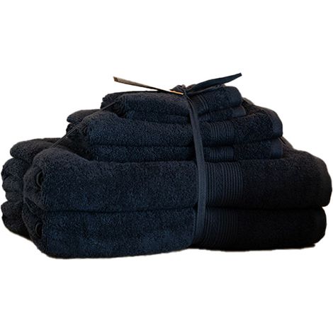 Home Deluxe - Handtuch Set - 4 tlg. SOFT - Dunkelblau - Material: 100% Baumwolle I Handtuch Badetuch Duschtuch Set Handtuchset  Handtuch Badetuch Duschtuch Set