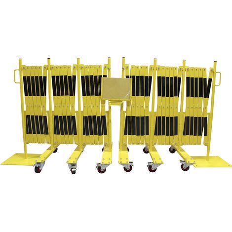 CrashStop, Barrière extensible, pied en acier et roulettes, (1/5)
