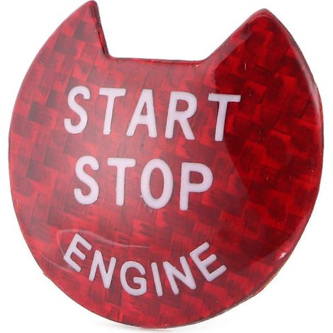 Motorstart-Stopp-Knopfabdeckung mit roter Carbonfaser-Optik, passend für Nissan/Infiniti