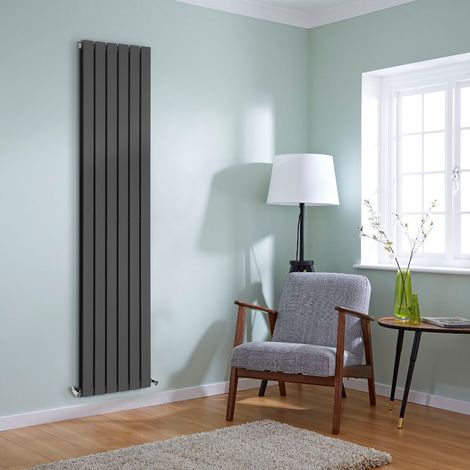 NRG Flat Panel Radiator Designer Column Bathroom Central Heating Anthracite Double 1800x408mm