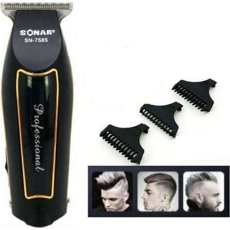 Trade Shop - Afeitadora Eléctrica Barba De Corte Tamaño De Cabello Batería Recargable 3 Peine 7585 - (1/4)