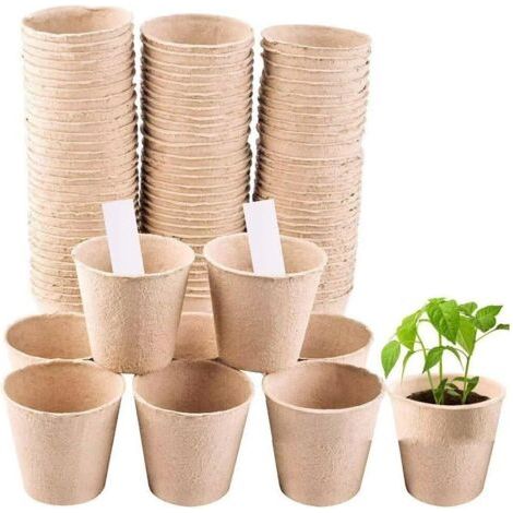 BUNTHAUS Pots De Semis De 6 Cm, 40 Pièces, Kit De Plateau De Démarrage De Graines De Plantes, Pots De Démarrage De Graines, Pots De Plantes Biodégradables, Outils De Semis Pour Jardin, Germination, Pé (1/4)