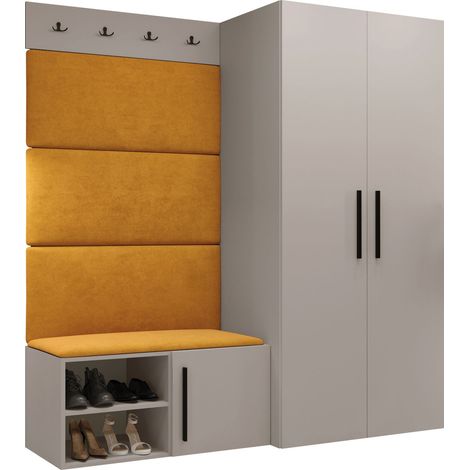 Conjunto para recibidor Nitos I, Manila 32, 191x164x50cm, Tapiz, Aglomerado laminado, Montada en la pared, Colocada