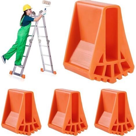 Ahlsen – Couvre-pieds d'échelle antidérapants – Lot de 4 pièces – Plastique durable – Installation facile – Compatible échelles télescopiques (1/4)