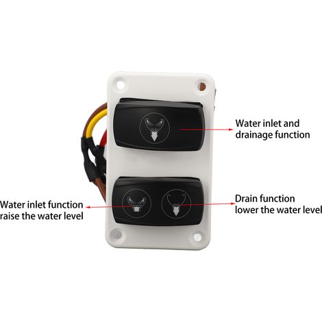 Interrupteur de panneau de commande pour toilettes marines DC12 24V, interrupteur à bascule à 3 positions à réponse rapide pour toilettes de caravane, adapté à une utilisation marine et nautique. (1/5)