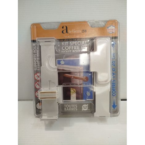 ATELIERS 28 - Supports pour barre à rideaux - Spécial coffre volet roulant 19-26cm - Sans perçage - Voir photos (1/4)