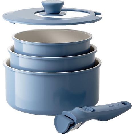 Set de casseroles avec poignées amovibles, Set de marmites en céramique antiadhésive 16/18/20cm et couvercles 3-EN-1, Casseroles à induction pour tous les types de cuisinières, Résistantes au (1/5)