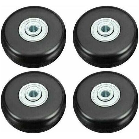 Bagages Roues de Rechange pour Trolley Chariot Valise, 4 Pièces 50mm, Caoutchouc Métal Kit Roulements Pivotants Réparation Noir (1/5)