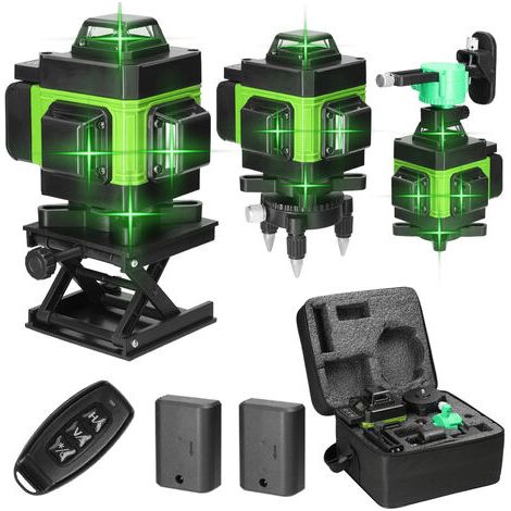 Niveau laser 4D à 16 lignes avec batterie rechargeable, outil de nivellement à faire soi-même. (1/4)