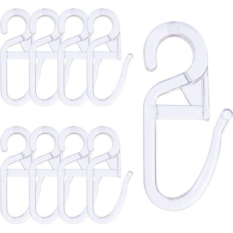 120 Pcs Crochet Rideaux, Clips de Rideau en Plastique, Roulant Crochets de Rideaux Transparent pour Voie Type Rideau