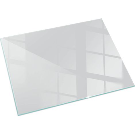 Plaque Rectangulaire en verre trempé pour cheminée protection contre les braises et étincelles Couleur Gris 60x40 cm (1/5)