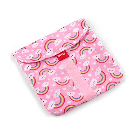 TATAY Porta Merenda per Bambini Riutilizzabile, Ideale per Porta Panino o Snack, Adattabile, Facile da pulire, Senza BPA, Personalizzabile. Arcobaleno. Dimensioni 18 x 0,3 x 18 cm (1/4)