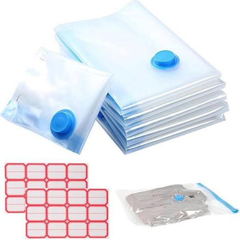 -Sacs De Compression Avec Pompe, 6 Pièces Sac Sous Vide Vetement, Réutilisables, Sacs De Rangement Sous Vide, Aspirateu[J85] (1/5)