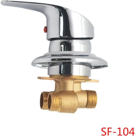 Mitigeur de douche en laiton chromé avec inverseur et sortie, raccord G1/2 pour eau chaude et froide (1/3)