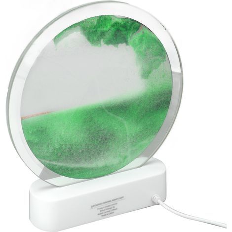 Dekorative Treibsand-Tischlampe, USB-Stecker, Augenschutz, grün, ideal für Schlafzimmer oder Wohnzimmer. (1/5)