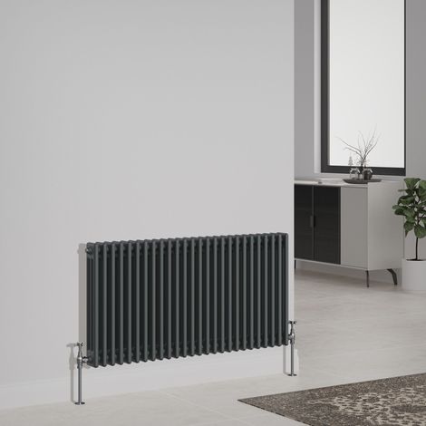 NRG Cast Iron Style Radiator Traditional Anthracite Central Heating Rads Horizontal 3 Column 600x1192mm (1/5)