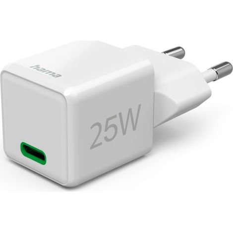 25W Chargeur USB C Rapide Compatible iPhone, Samsung - [PD + QC 3.0] [Recharge Optimisée] [1 Port USB C] Blanc (1/5)