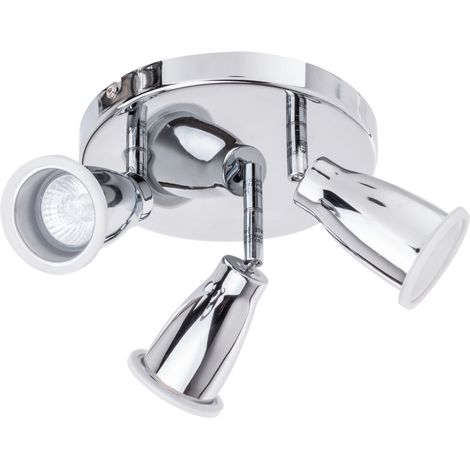 Litecraft Taurus Spotlight Plate Bathroom Adjustable 3 Light in Polished Chrome (1/5)