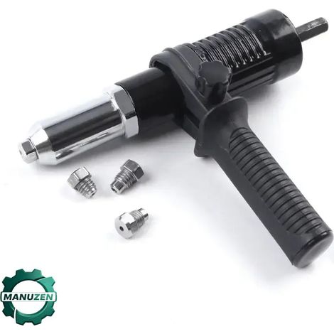 Manuzen - Adaptateur riveteuse pour perceuse – rivets 4,8 mm – 2,4 – 3,2 – 4,0 (1/4)
