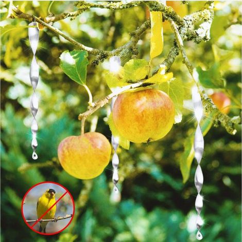 Lot de 6 Répulsif Oiseaux 30 cm Barre Effaroucheur Oiseaux 360 Degrés Réfléchissant en Spirale Lumineux, Dispositif De Contrôle Spiral Ornemental pour Ferme Jardin MOONSTARS (1/3)