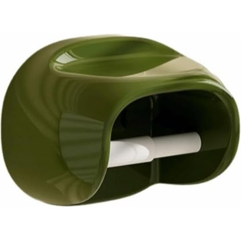 Porte-papier toilette étanche sans perforation, boîte en plastique étanche à fixer au mur, rouleau de papier toilette décoratif vintage (vert) (1/5)