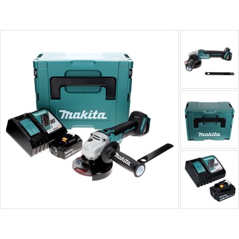 Amoladora angular sin cable Makita DGA 506 RT1J 18 V 125 mm sin escobillas + 1x batería recargable 5,0 Ah + cargador + Makpac (1/5)