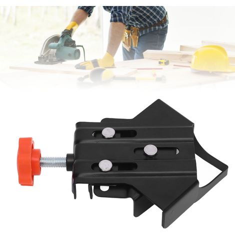 Serre-joint à angle droit à mâchoires fermées, en acier inoxydable, avec mâchoires pivotantes réglables. Montage rapide, idéal pour les projets de bricolage en menuiserie. (1/5)