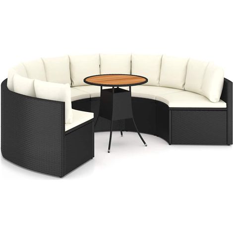 Maison Exclusive - 7-tlg. Garten-Sofagarnitur mit Auflagen Poly R (1/5)