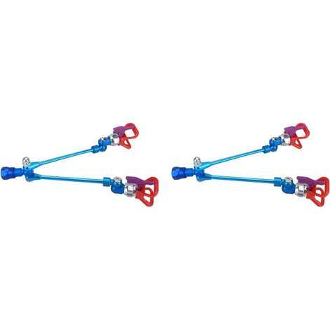 2X PôLe D'Extension de PulvéRisation de Peinture Sans Air Double 517 TêTe de Buse Peinture pour PulvéRisateur Garde Outil de PulvéRisation Puissant (1/5)