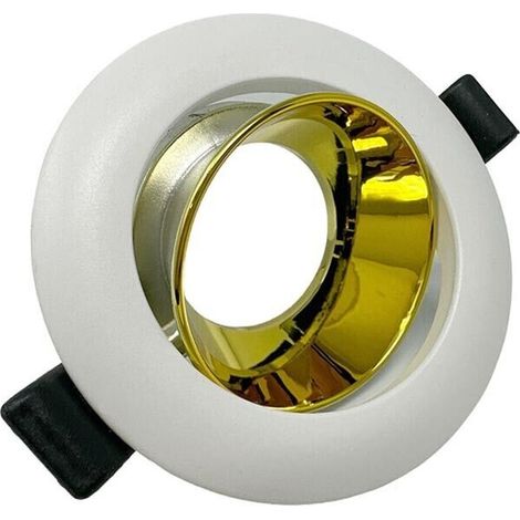 Portafaretto Orientabile Incasso Per Soffitto Supporto Faretto Bianco Oro (1/4)
