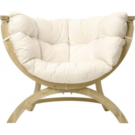 Fauteuil de jardin SIENA UNO Amazonas beige natura en bois