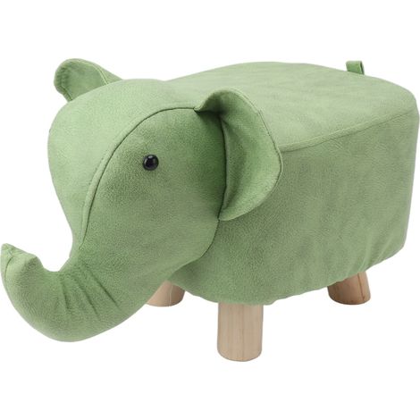 Tabouret éléphant en forme d'animal, antidérapant, silencieux, confortable, stable et multifonctionnel, mignon et vert, idéal pour les enfants.