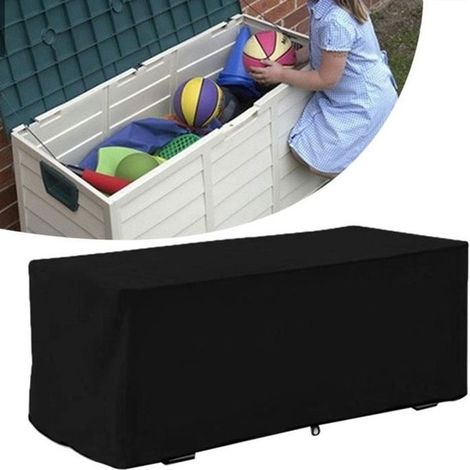 VINGVO Couvercle de boîte de pont Jardin Étanche UV Preuve Deck Box Cover Boîte De Rangement Housse De Protection 123x62x55cm (1/3)