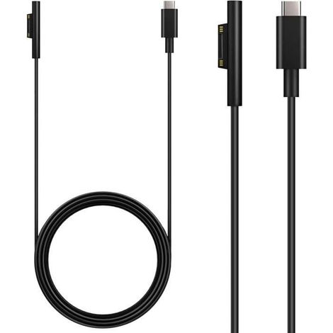 Câble de Charge USB-C, Surface Connecter à Un Câble Chargeur USB C pour Microsoft Surface Pro X-7-6-5-4-3, Surface Laptop-Laptop (1/4)