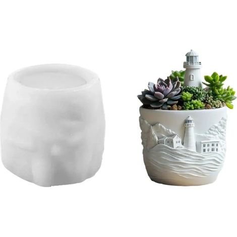 Pot de fleurs créatif en forme de gnome de Noël pour plantes succulentes (1/2)