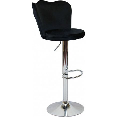 Höhenverstellbare Innenhocker mit Metallstruktur und Traumvelvet -Sitz - Black