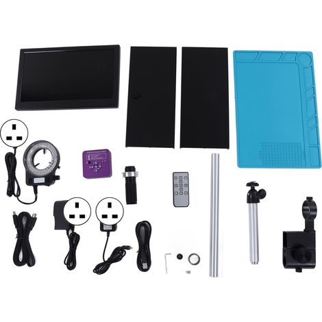 Microscope numérique industriel avec écran LCD 11,6 pouces, 51MP, 1080P 60FPS, grossissement 150X, monture C, USB, prise UK AC100-240V (1/5)