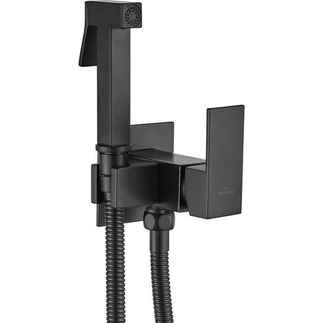 Verdeckter quadratischer Bidethahn, schwarz (1/2)
