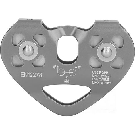 Poulie d'escalade en aluminium aviation à double axe pour activités outdoor et alpinisme, grise (1/5)