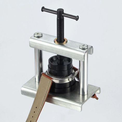 Lot de 10 presses à fermer boîtiers de montres avec 18 matrices, outil de réparation mécanique pour remplacement de pile, étau de sertissage universel. (1/5)