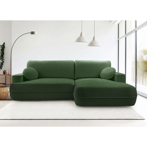 AX LIVING Ecksofa mit Schlaffunktion Grün Peoni 267 cm breit elegant R