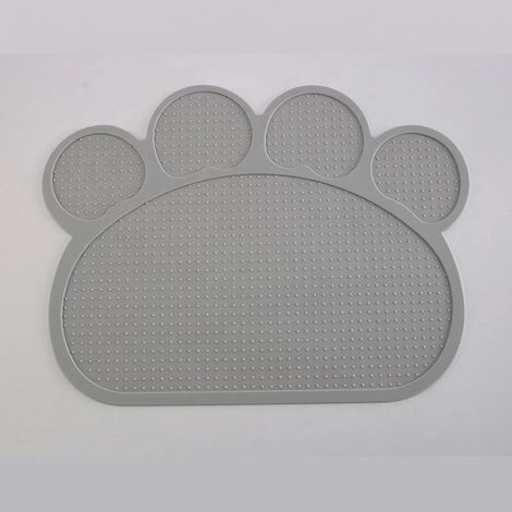 Niedliche Futtermatte aus PVC für Hunde, Welpen und Katzen – Grau