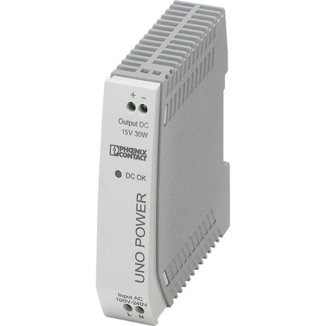 Phoenix Contact UNO POWER 15V 30W Fuente de Alimentación para Carril DIN