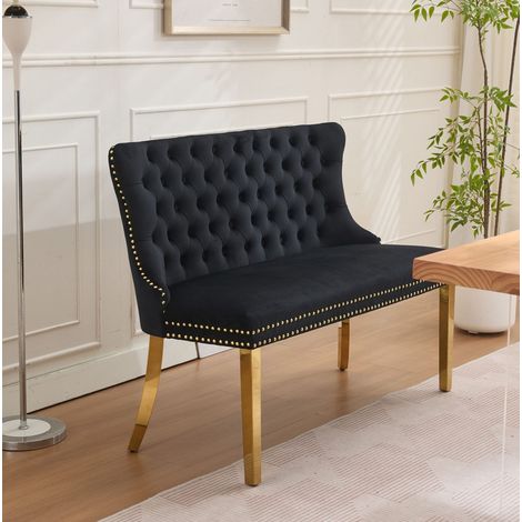 Silla de bar tapizada con respaldo alto de terciopelo OKMYHOME (1/5)